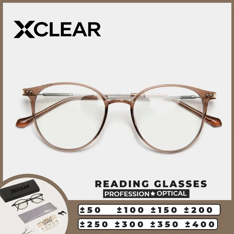 

XCLEAR Versatile Round Frame Anti Blue Light Myopia Eyewear Anti-reflection Reading Glasses Customizable Progressive Glasses