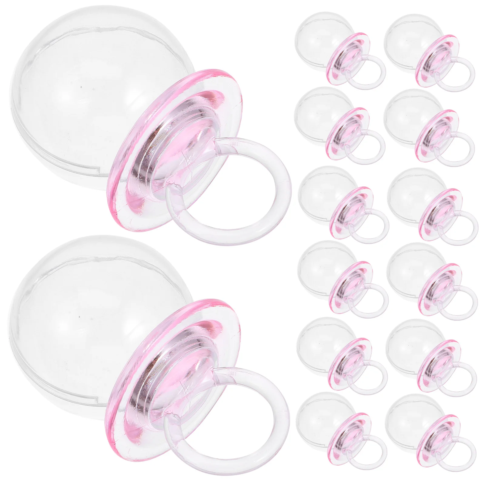 

20 Pcs Baby Pacifier Ring C y Boxes Clear Treat Containers Wedding Party Favors Pink Mini Shower Games C y