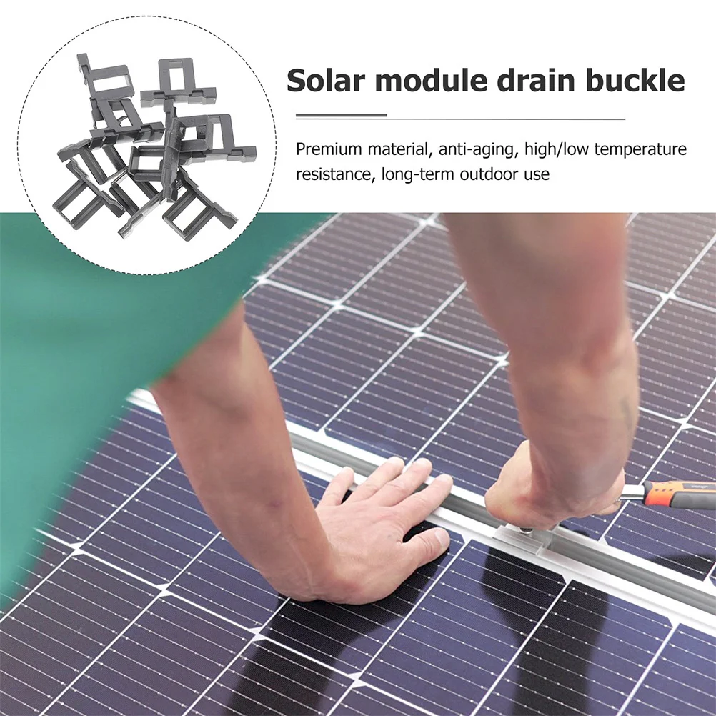 

20Pcs Solar Panel Water Drainage Clips Rational Design Self Fastening Easy to Use Prevent Mud Formation on Panels