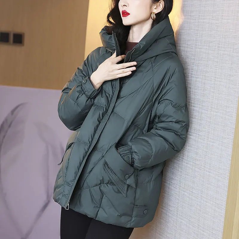 

Winter New Women's Down Cotton Jacket Loose Commuter Hooded High Street Fashion Jacket
