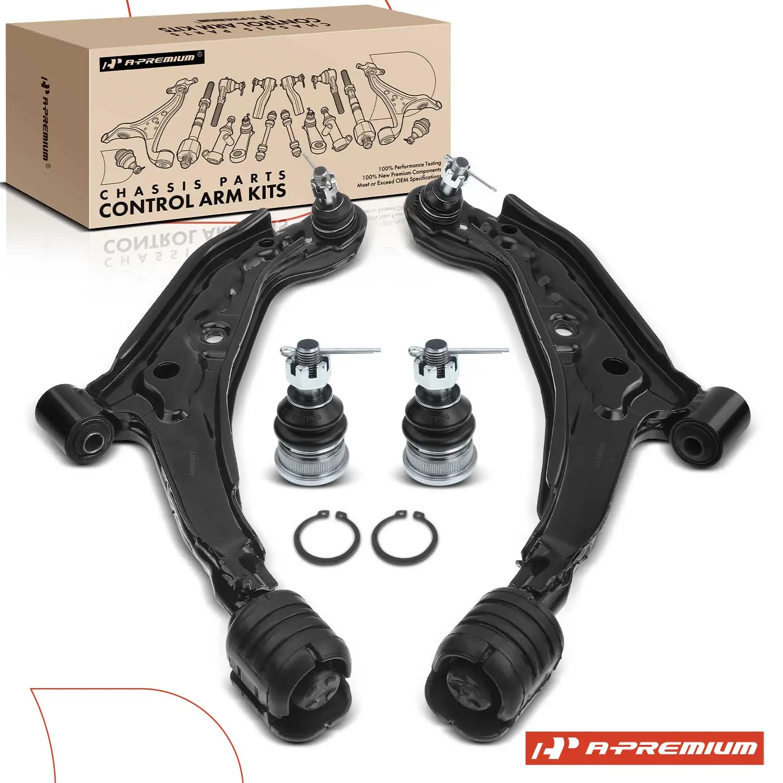 A-Premium 4x Front Lower Control Arm with Ball Joint Assembly for Nissan Sentra 1995-1999 200SX 1995-1998