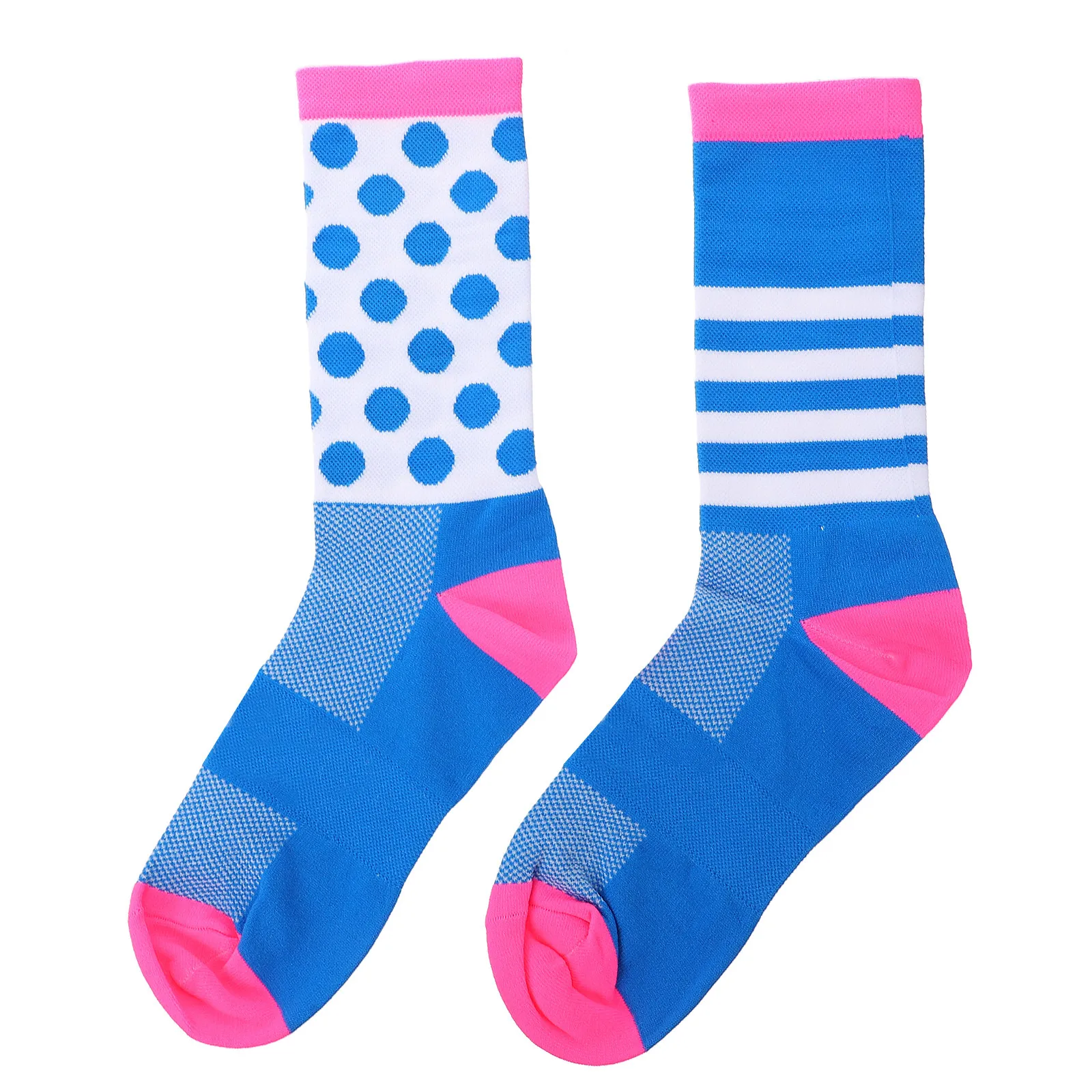 

1Pair Mid-Stocking Running Socks Breathable Nylon Bright Color Cycling Sports Socks Lightweight