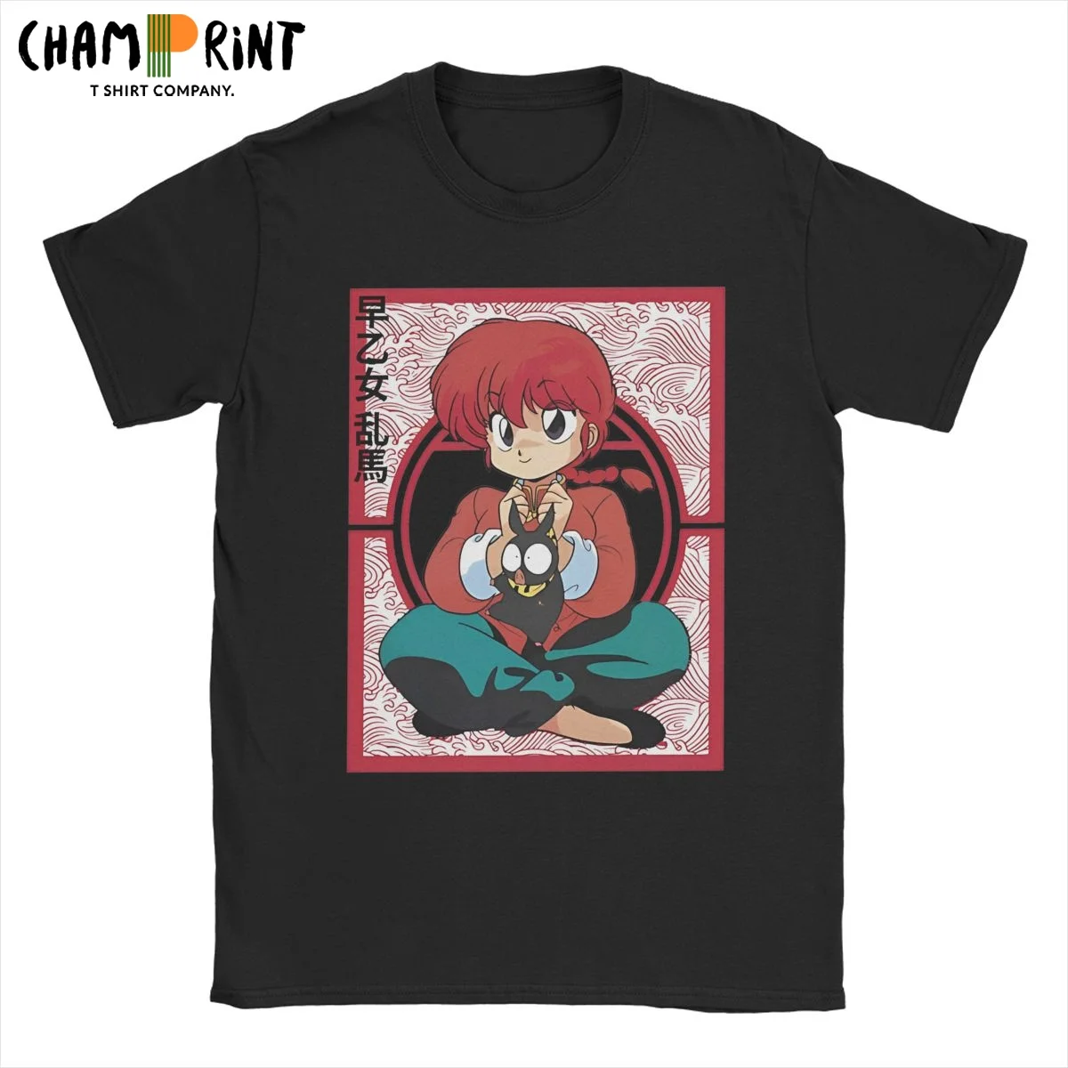 Vintage RanmaRed Ranma 12 Anime Manga T-Shirts for Men O Neck Cotton T Shirts Short Sleeve Tees Gift Idea Tops