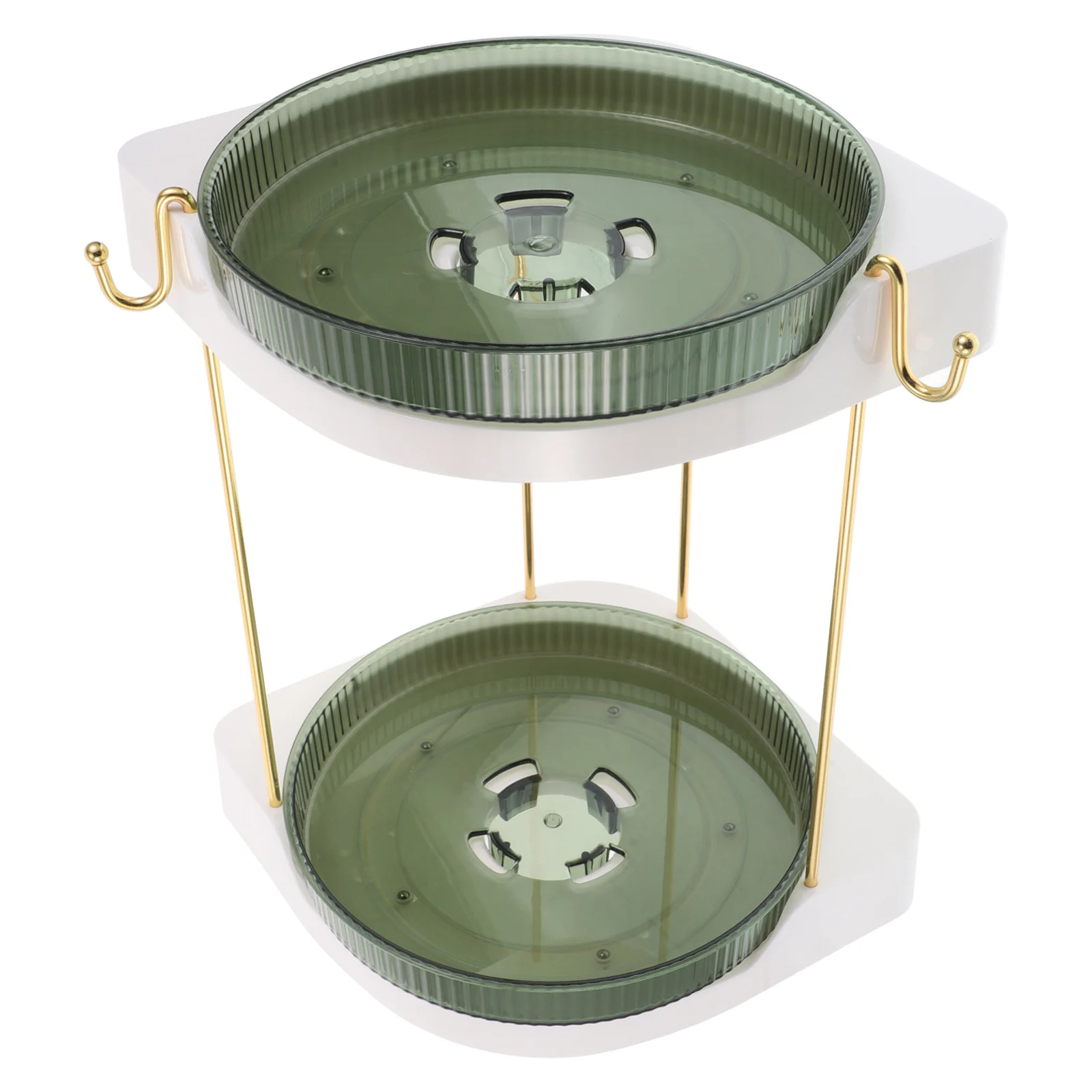 

Large Capacity Rotating Makeup Organizer Bathroom Countertop Storage Rack Vanity Tiered Holder Skincare Organizer