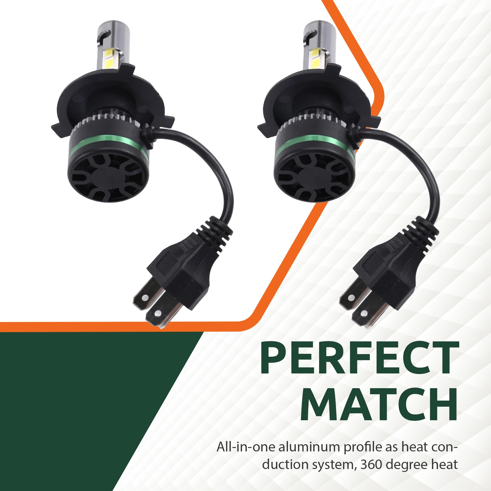 H4 1Pair Car LED Headlight 6000K 300W 30000LM Auto LED Lamp Light Turbo Fog Bulbs 12V