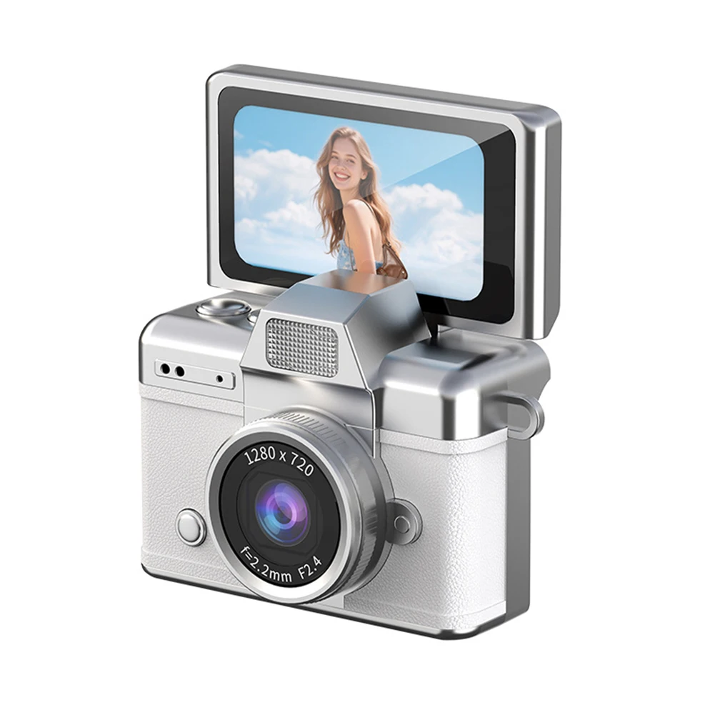 Portable For Mini Camera for Keychain with 180 Degree Flip Screen and Beauty Filters for Smooth Multi Angle Filming