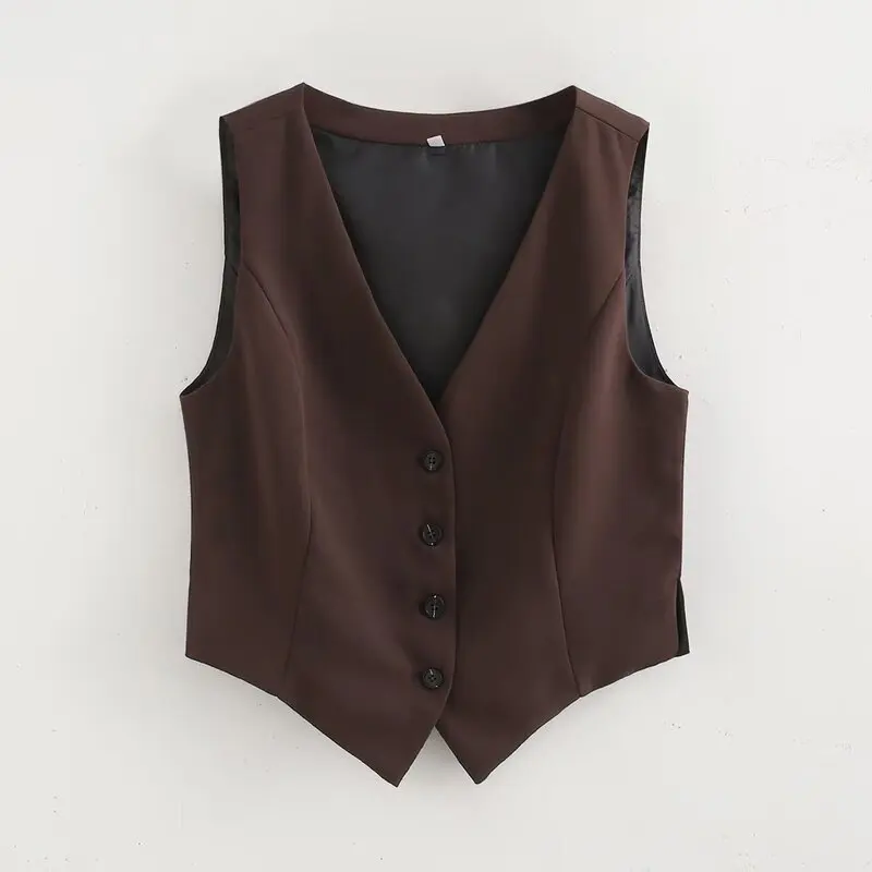 New 2024 Women's Side Split Sleeveless Casual Vest Tank Top Long Pants Fashion Set Autumn Collection No 2535 Years Old