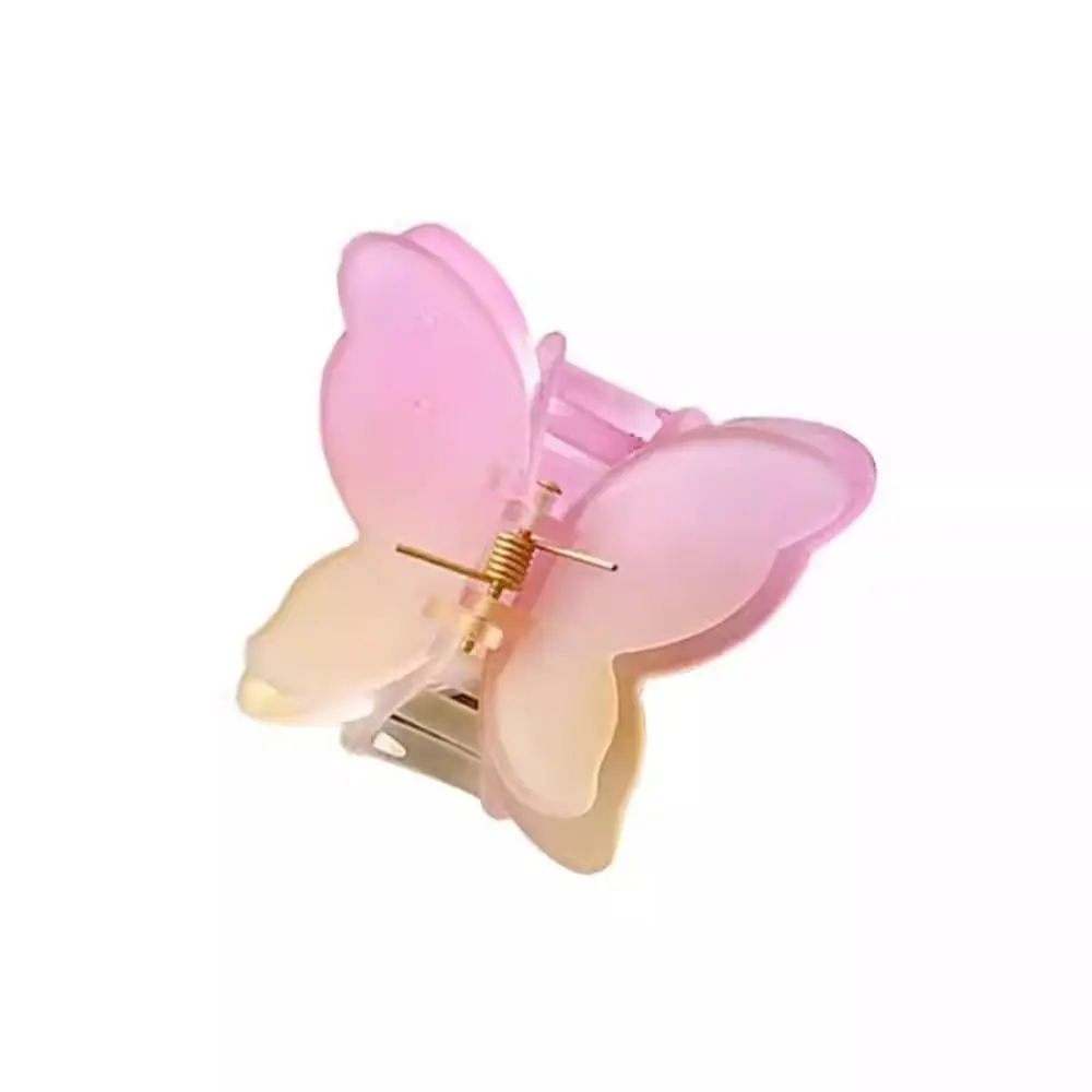 New Colorful Butterfly Hair Claw Clip Gradient Transparent Hairpin Matte Hair Accessories Barrette Women