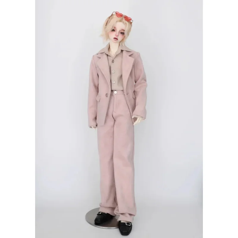 Vêtements de poupée BJD adaptés à l'uncle 1/4 1/3, taille id75, ensemble de costume décontracté en daim, 5 couleurs en accessoires de poupée (veste + pantalon)
