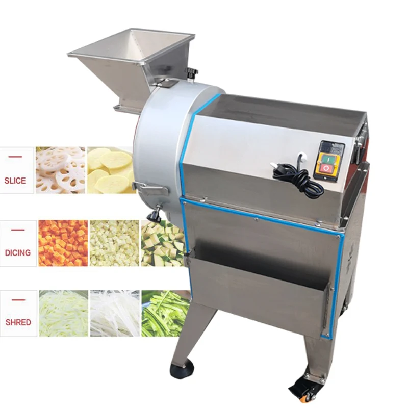 High Efficiency Vegetable Slicer Shredder Dicer Machine For Canteen Central Kitchen Commercial Vegetable Cutting Machine