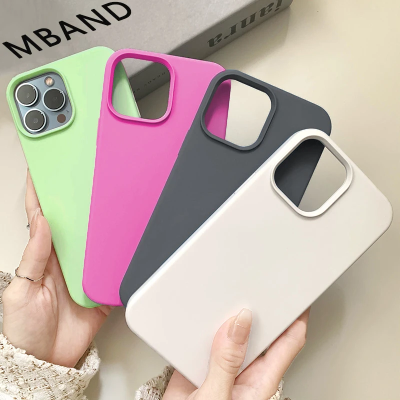 For iPhone 13 14 15 12 11 Pro Max Case Original Liquid Silicone Phone Case for iPhone X XR XS MAX 8 7 Plus Shockproof Back Cover