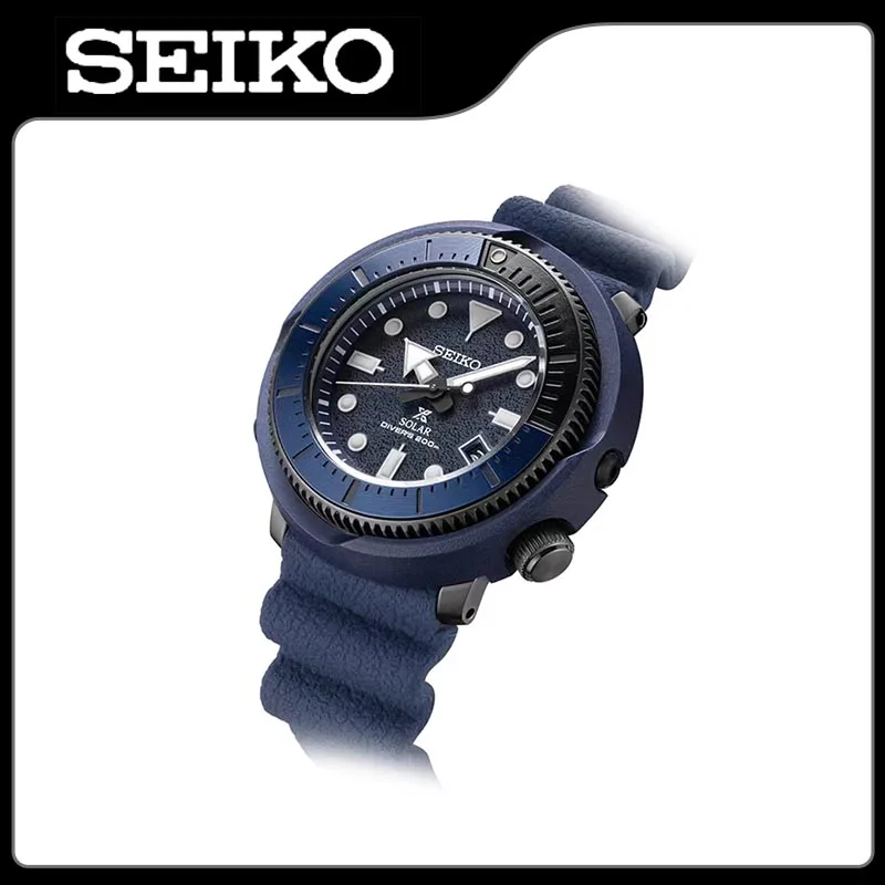 SEIKO Automatic Mechanical Men\'s SNE537 Watch PROSPEX Luminous Circular Dial Sports Can Diving Watch Silicone Strap Wristcatches