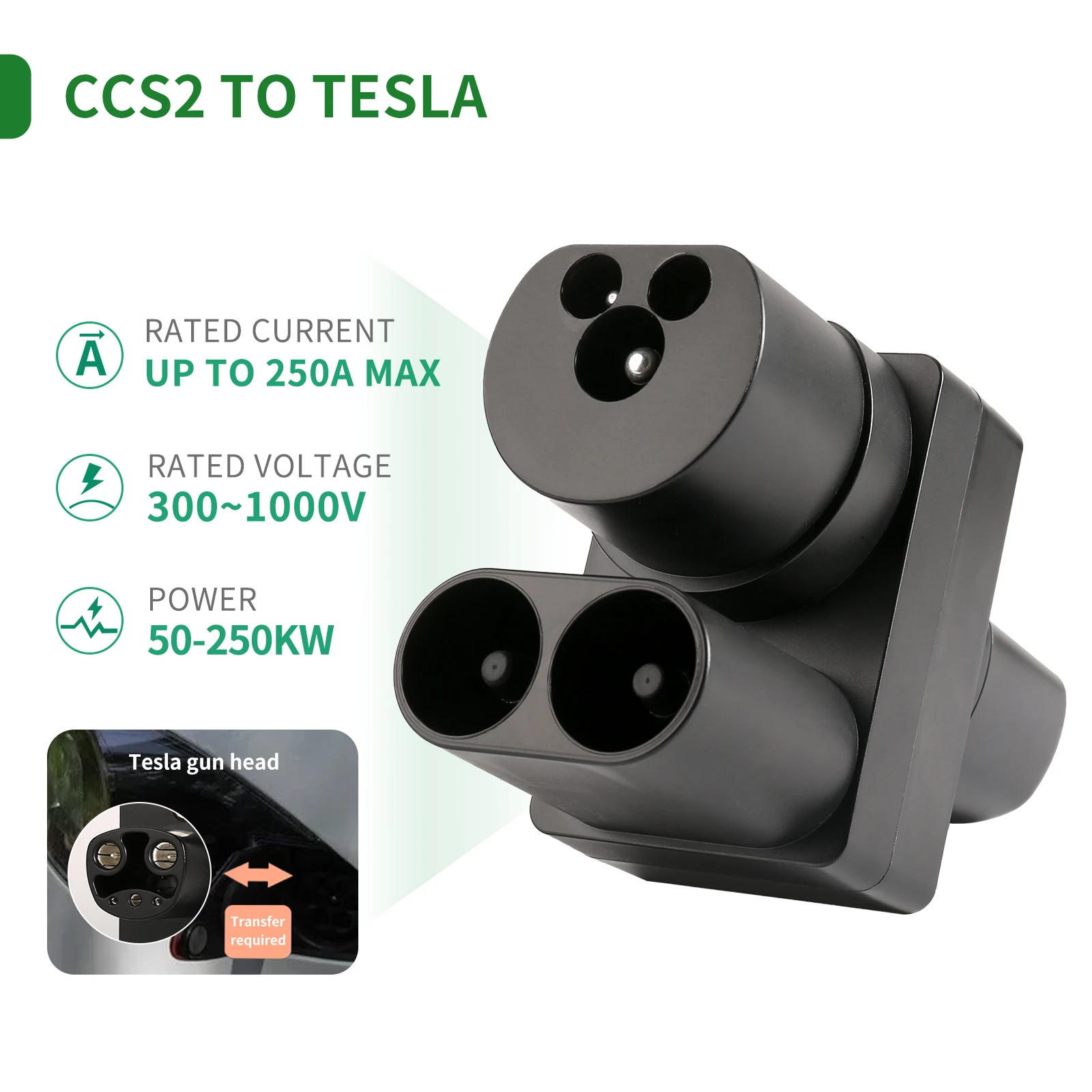 

CCS 2 To Tesla charger Adapter up to 250A compatible with Tesla model 3,x,s,y