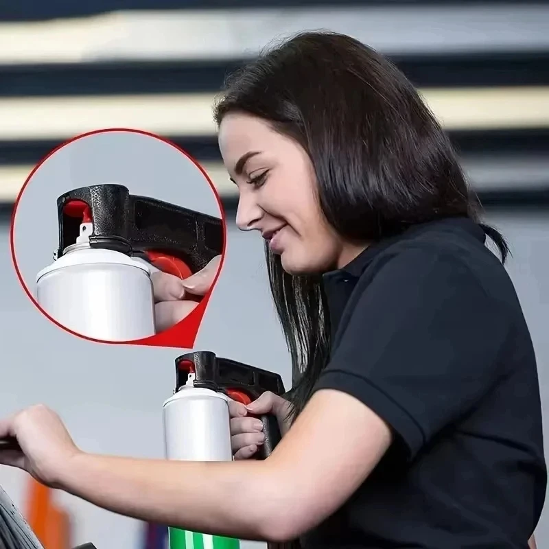 1 Buah Pegangan Cat Semprot Plastik Universal Dapat Digunakan Kembali untuk Pistol Semprotan Mandiri Tempel Film Warna Mobil