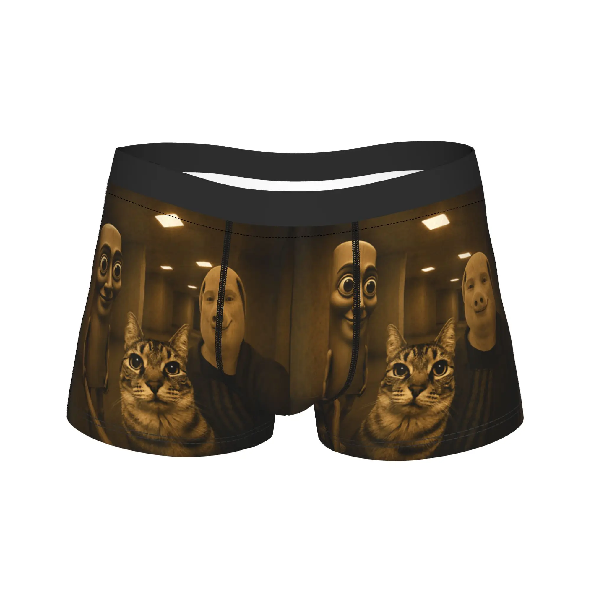 Meme Funny Zazuu Cat Silly Tung Sahur John Pork Retro Photo Underwear Male Shorts Briefs Sexy Soft Trunk Plus Size Panties