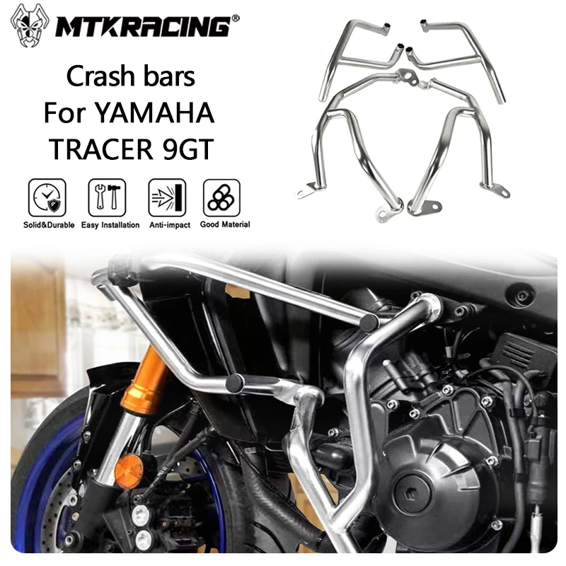 MTKRACING Crash bars For YAMAHA TRACER 9GT 2021-2024 Motorcycle Bumper Engine Guard Crash Bar Body Frame Protector Accessories