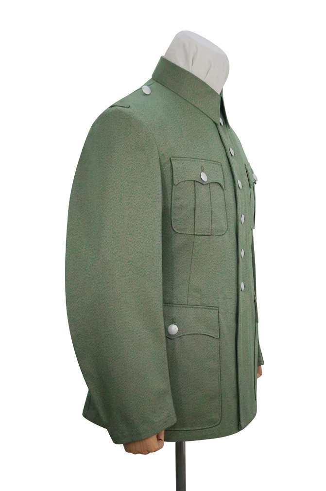 GUHI-011 WWII Officier général de la police allemande Tunique de service d'été vert marbré (6 boutons)