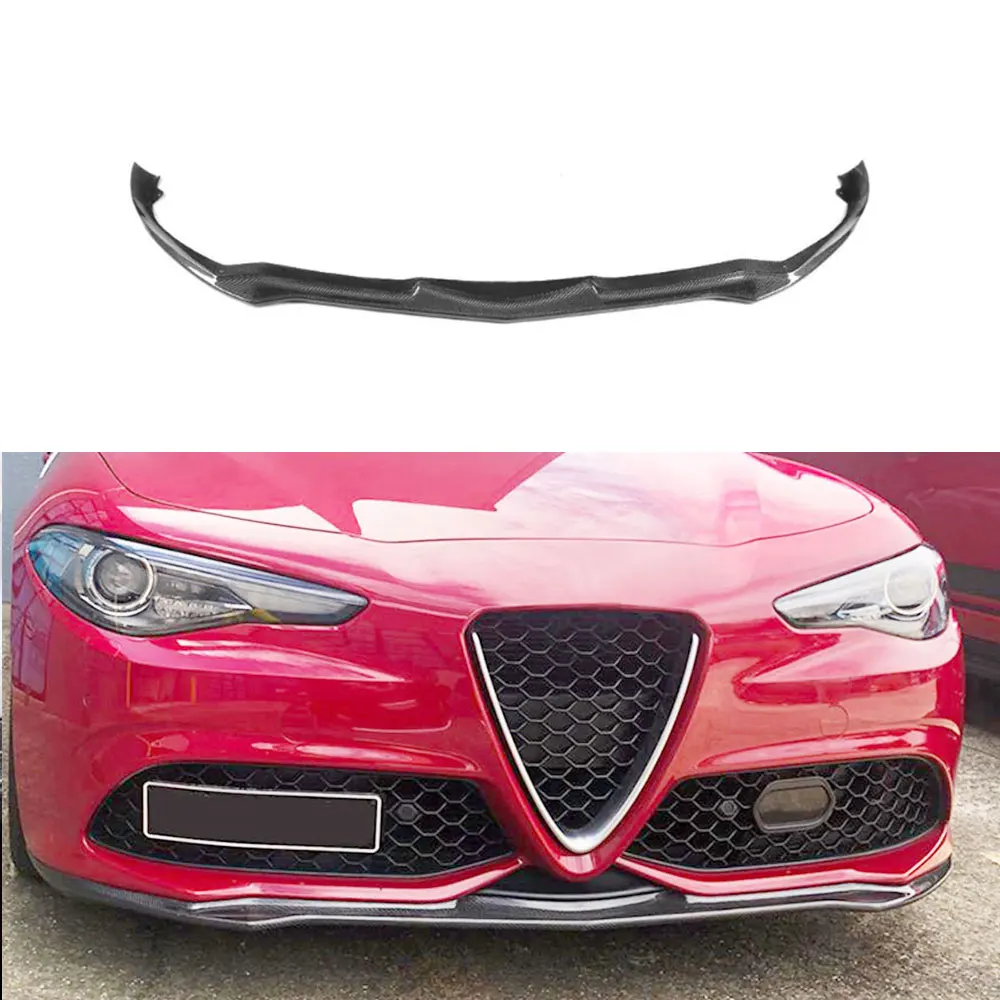 

Carbon Fiber Front Bumper Lip Chin Spoiler FRP Bumper Cover For Alfa Romeo Giulia Sport Sedan 2015-2019