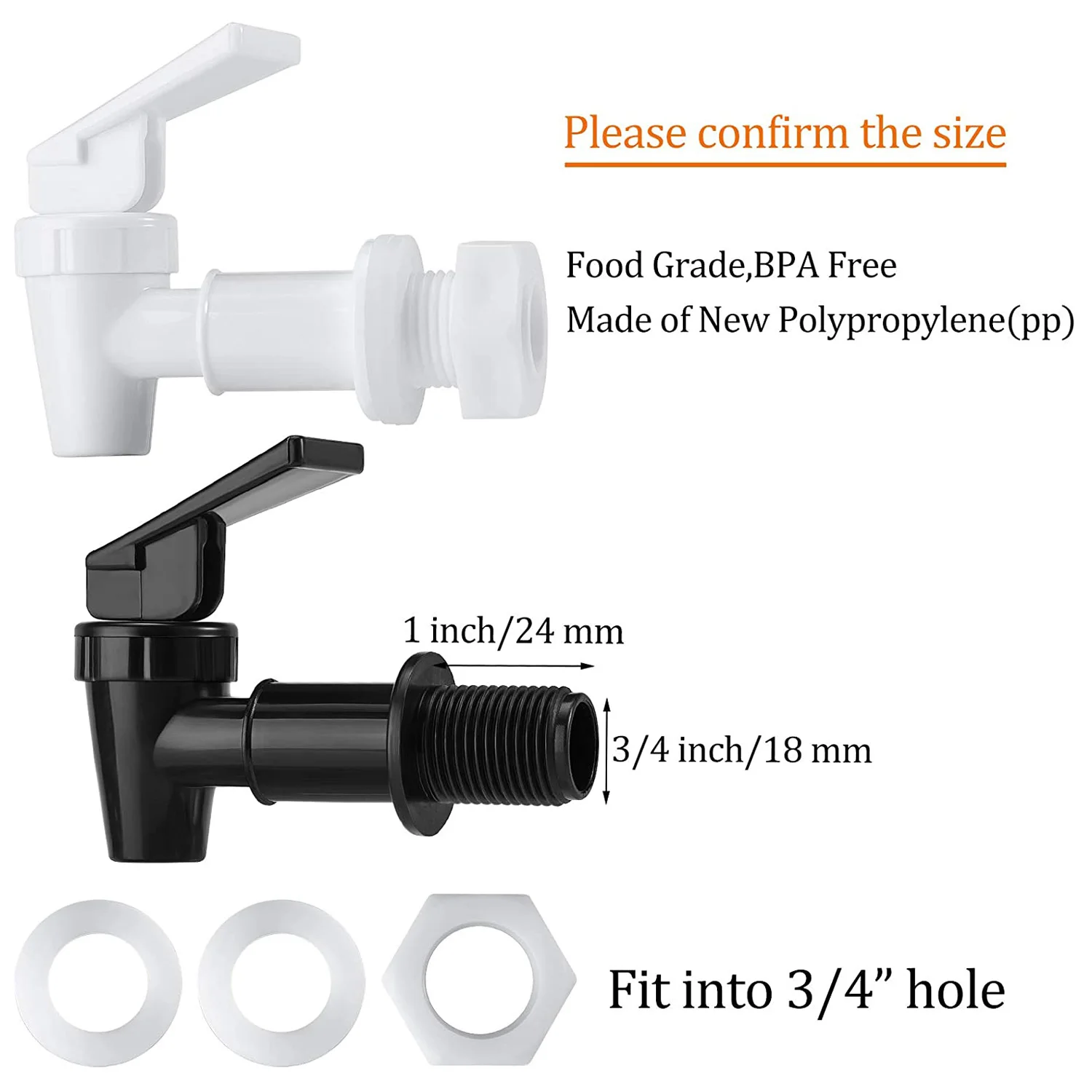 4 Sets Ersatz-Kühler für Wasserhahn, Wasserflasche, Krug, Spender, Wasserhahn, Zapfhahn, Auslauf, Wasser, Getränkehebel, Ausgießspenderventil