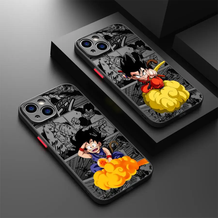 Funda para iPhone 16e 12 14 17 Air 13 Mini 17 16 Pro Max 15 Plus XS 11 funda trasera para teléfono Fundas dibujos animados Goku DBZ