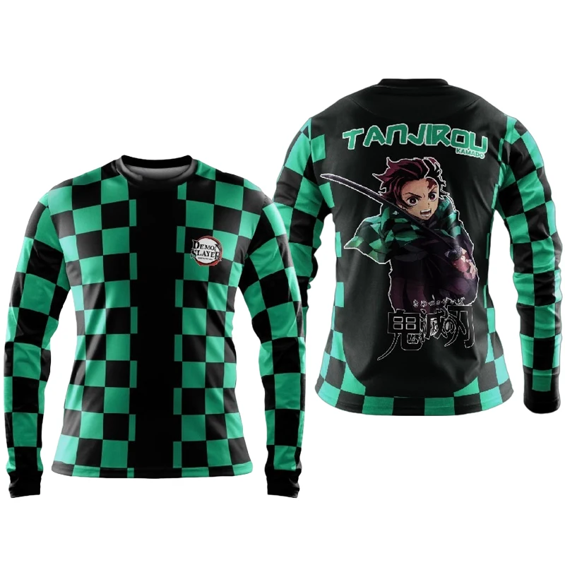 بانداي تانجيرو شيطان القاتل أنيمي المحيط ثلاثية الأبعاد مطبوعة الكبار الاطفال طويلة الأكمام وقصيرة الأكمام تي شيرت الصيف سريعة الجافة مريح #1