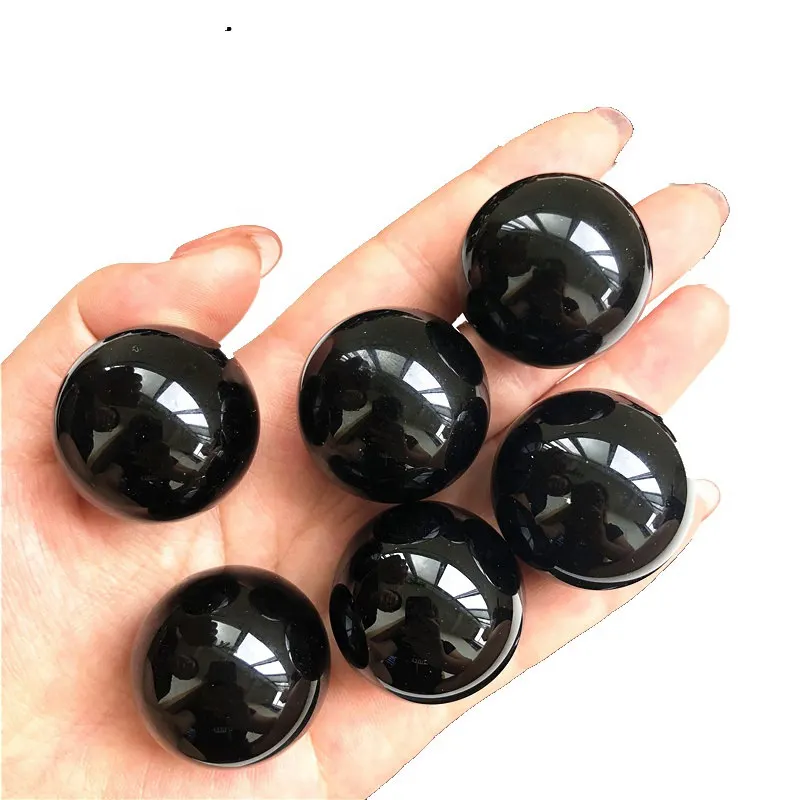 60mm Raw Natural Black Obsidian Quartz Crystal Sphere W/ Stand Healing Chakra Mineral Rock Stone Home Feng Shui Ball Decor Gift