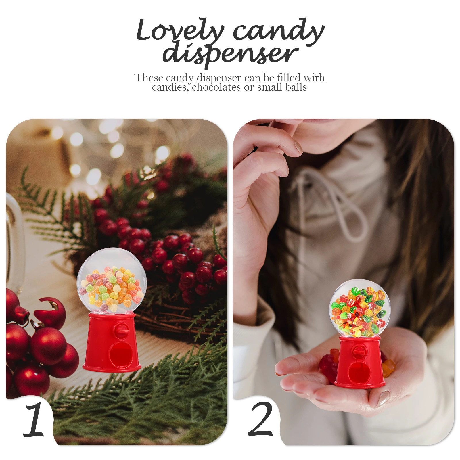 

12 Pcs Mini Gumball Machine Party Favor Candy Wedding Decor Dispenser Vending Child