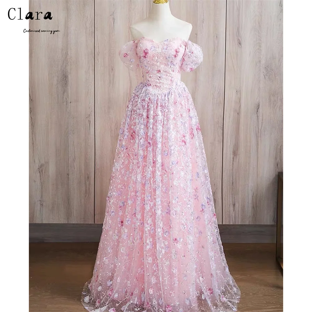 

Clara Custom A-line Pink Sweetheart Lace Luxurious Women's Evening Dresses for Events Luxury Elegant Party Dresses 2026 Dress