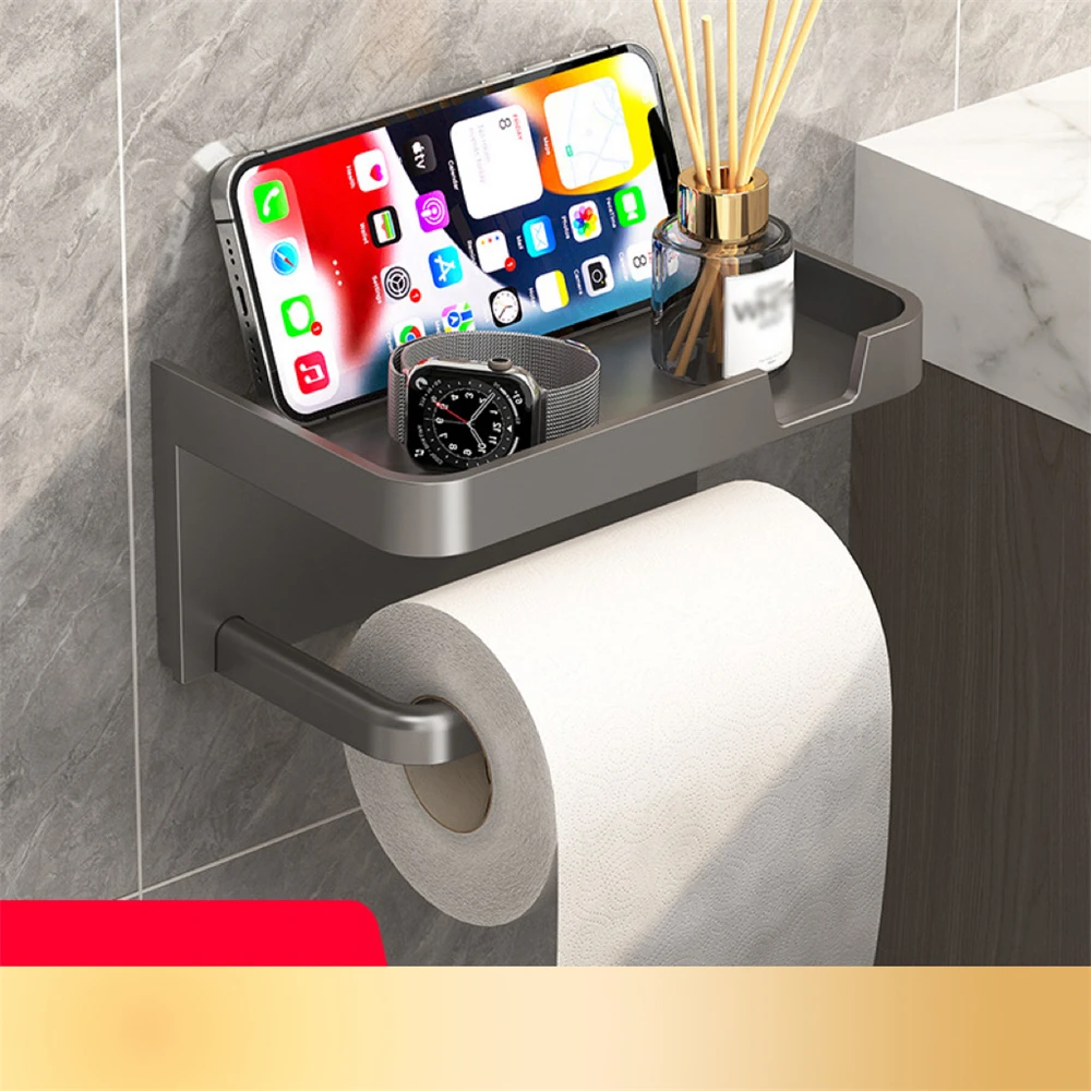 Toilet Tissue Holder Punch-free Paper Rack Wall Washcloth Tissue Storage Rack Roll Paper Holder Toilet Paper Box