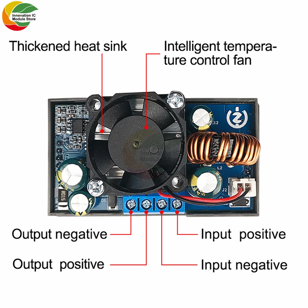 Imagem -02 - Conversor dc Buck Boost Ajustável Fonte de Alimentação de Laboratório Regulada Amperímetro Voltímetro Wz3605e cc cv 36v 5a