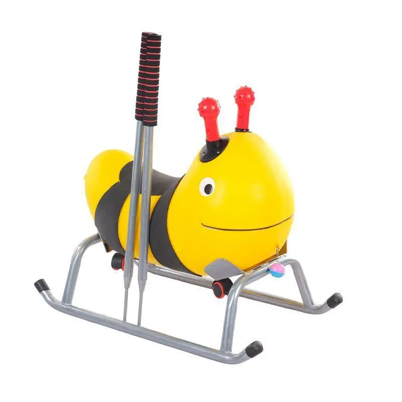 Children Adults Creative Cute Bee Shape Outdoor Skibob Sleigh Thickened Sturdy Safe Metal Frame Sledge Snowfield Toys