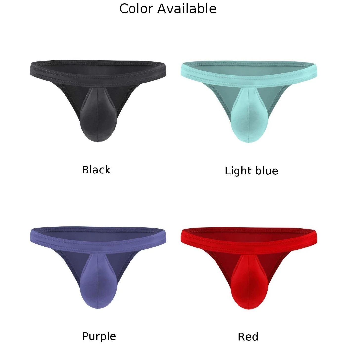 Men Enhance Ice Silk Low Waisted Transparent Pouch Thong Bikini G-String Mini Bikini Tangas Posing Underwear T-Back Men\'s Thongs