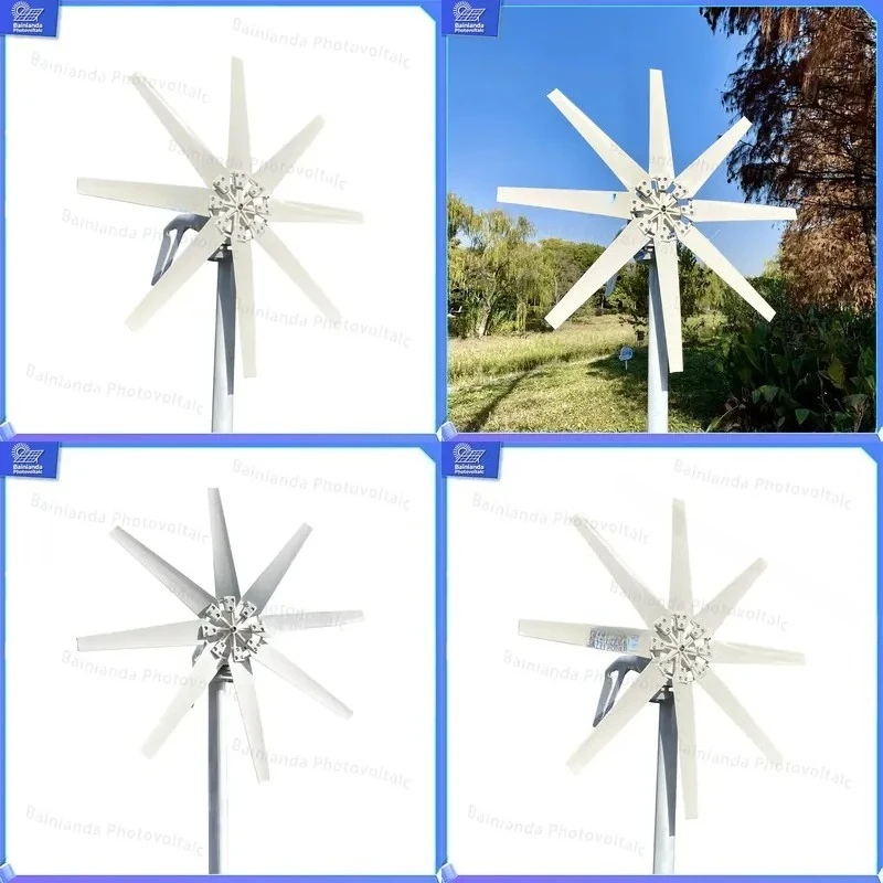 1000W Hybrid Solar Wind Turbine System Vertical Axis Generator Off Grid Power Kit Home Backup Energy Renewable Electricity