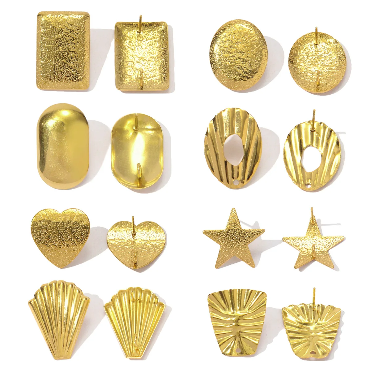 

5Pairs/Lot Fashion Stainless Steel Vintage Heart Star Stud Earrings Oval Earrings For Women Girls Gift Jewelry Accessories