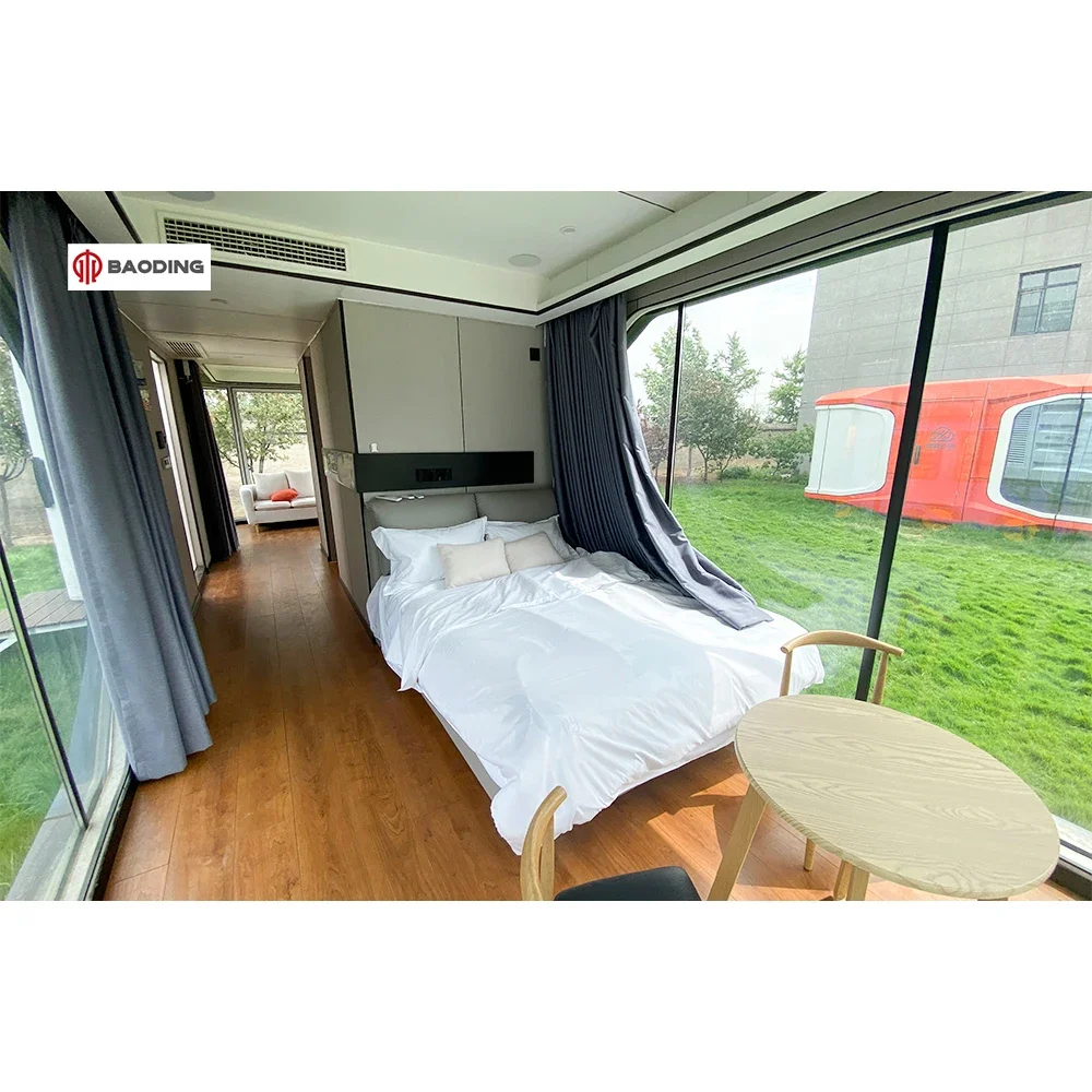 Prefabricated Cabin Houses Movable Villa House 40 ft Container for Cap sule Tiny home Outdoor Office Pod