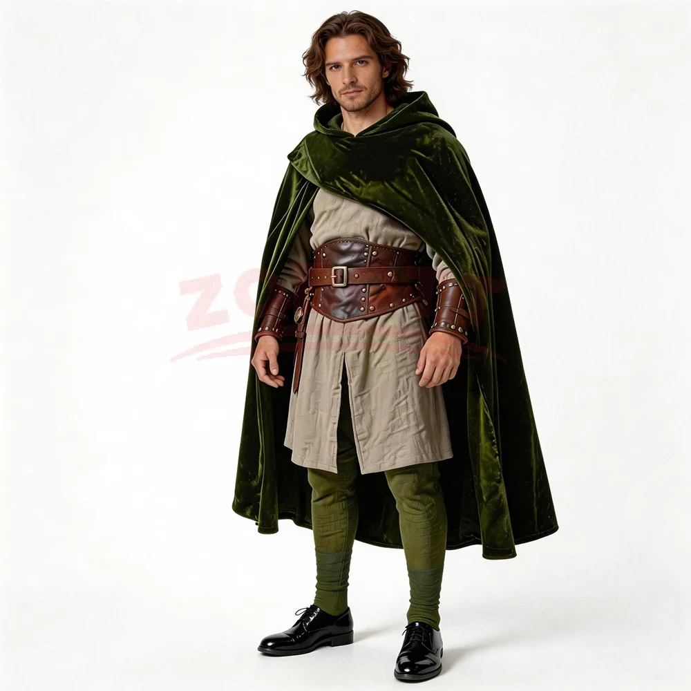 Medieval Velvet Hooded Cloak - - đánh giá và giá Vintage Trench Coat