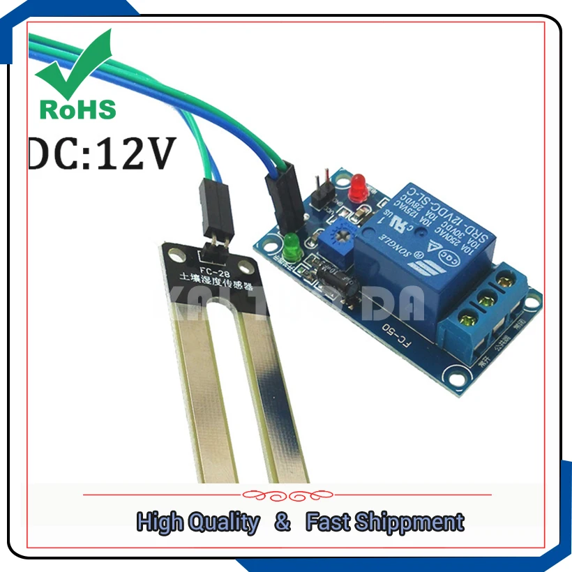 12V soil moisture sensor relay control module below the humidity start switch automatically watering board