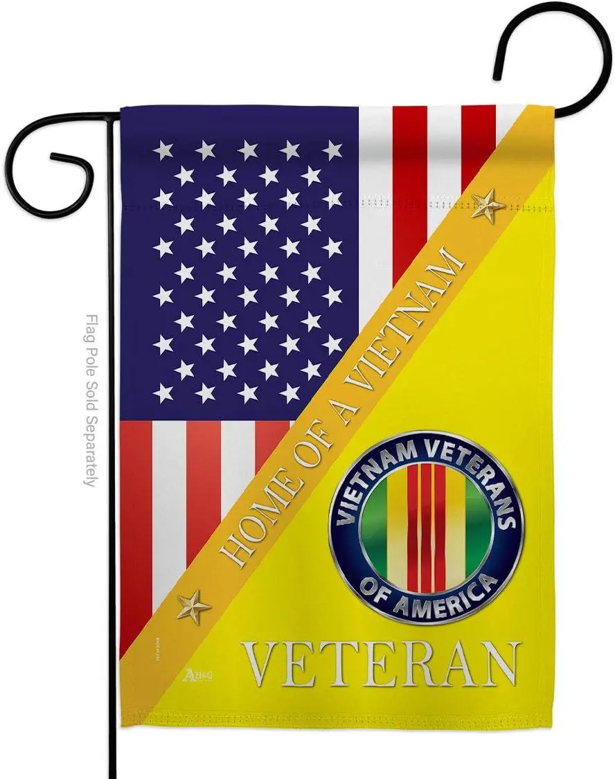 Home of Vietnam Garden Flag - Armed Forces Military Service All Branches Support United State American Veteran Official -