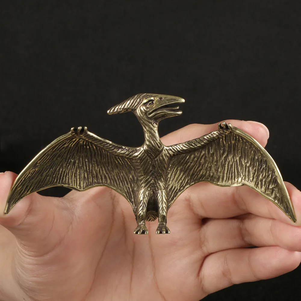 Creative Antique Play Dinosaur Pterosaur Brass Ornaments Trend Personality Tea Pet Table Pet Decorative Antique Crafts