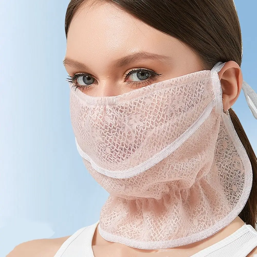 Sun UV Protection Face Scarves Lace Silk Scarf Neck Protection Anti-uv Face Cover Face Scarf Sunscreen Veil Sunscreen Mask