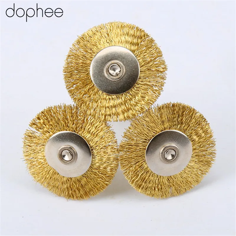 5Pcs Copper Wire Wheels 25mm Diameter Disc Dremel Accessories Brushes for Grinder Rotary Tool 3.17MM Shank Polishing Mini Drill