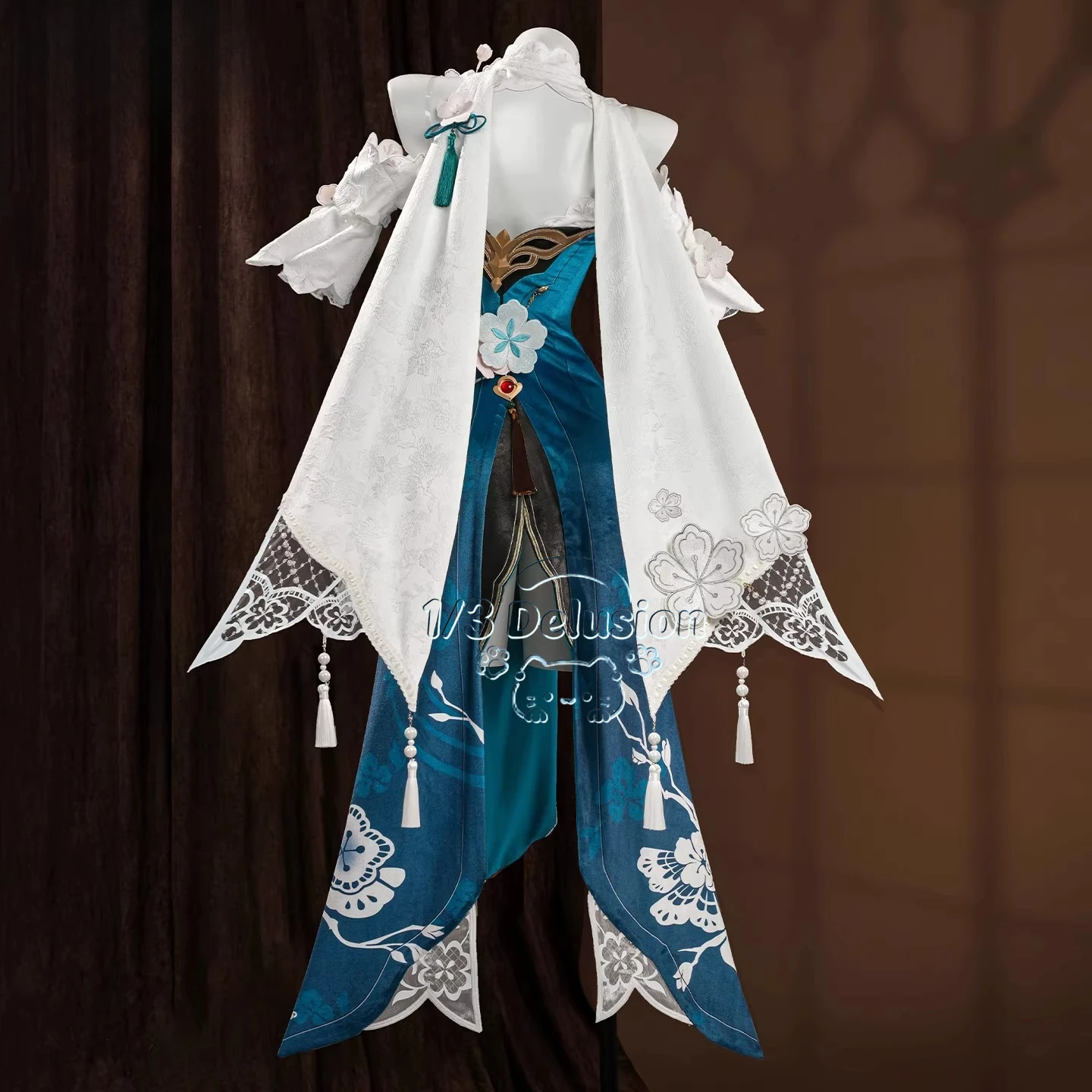 

Костюм для косплея Honkai Star Rail Ruan Mei, женский, сексуальный, элегантный, для вечеринки на Хэллоуин, полный комплект 1/3 Delusion