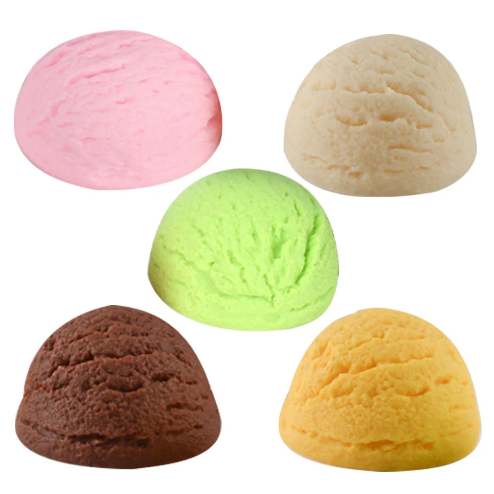 

5 Pcs Simulation Ice Cream Realistic Balls Prop Toy Model Dessert Simulated Faux Pvc Party Supplies Fake Desserts Lifelike