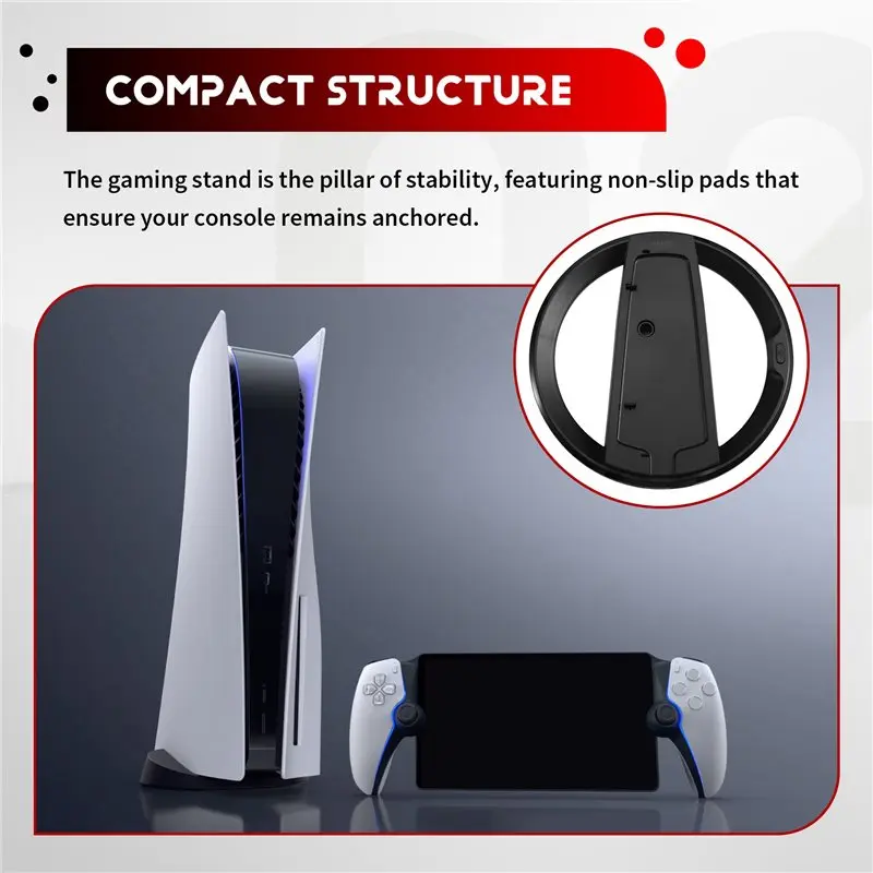 M51K-Stable Anti-Slip RGB Vertical Stand For PS5 Slim/For PS5 Pro Game Console LED Cooling Base view 6