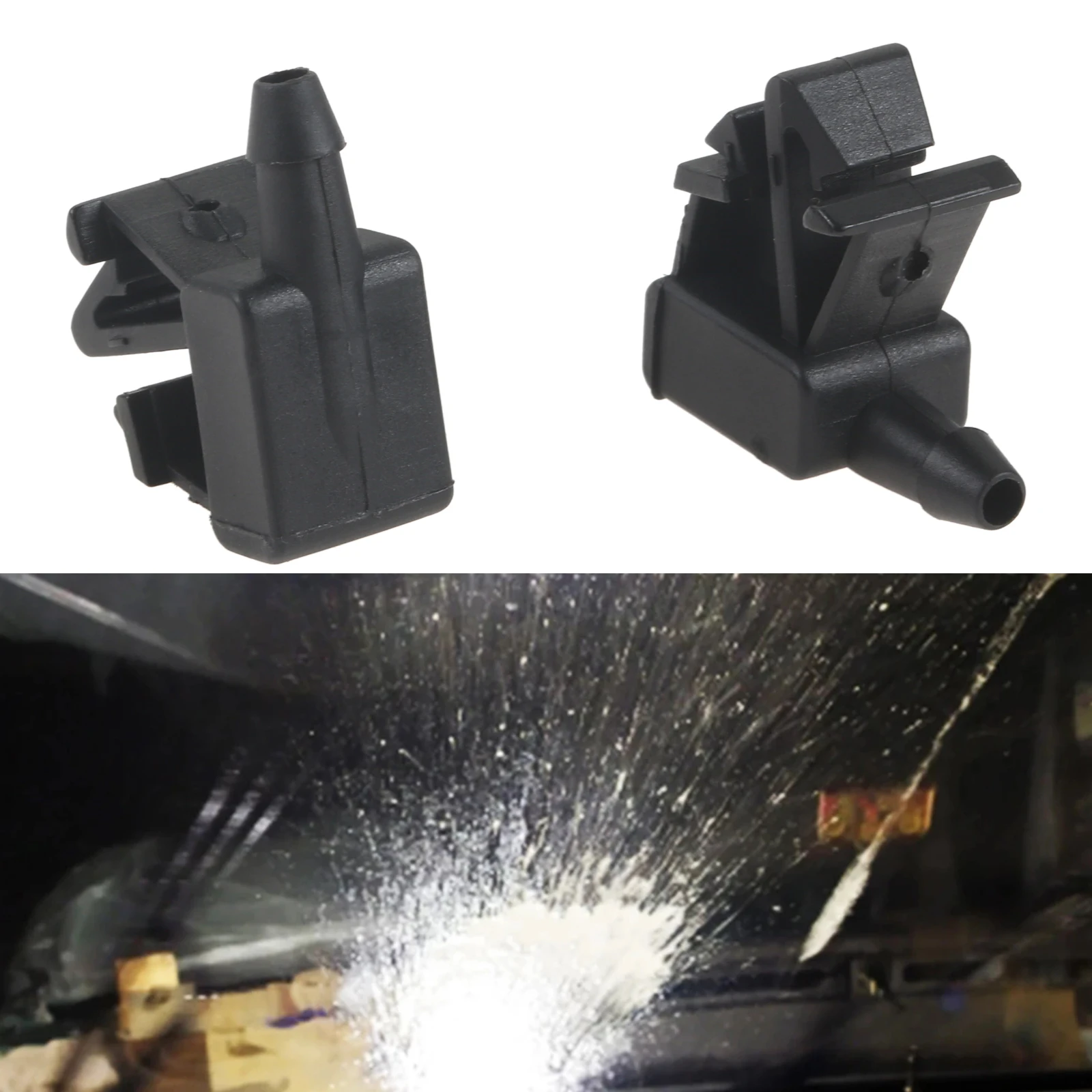 2 Piezas de Boquillas de Aspersión de Agua para Limpiaparabrisas Delantero de Coche, ABS, para Peugeot Partner Tepee MK2, Citroën Berlingo 2, Repuestos de Auto