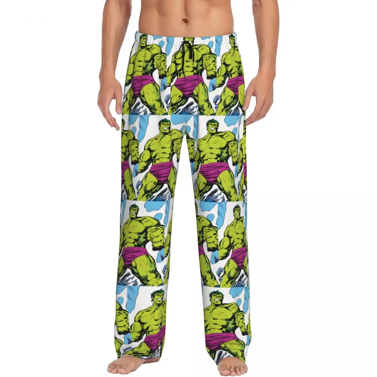 

Custom Print Hulk Pajama Pants for Men Comics Sleep Sleepwear Bottoms with Pockets