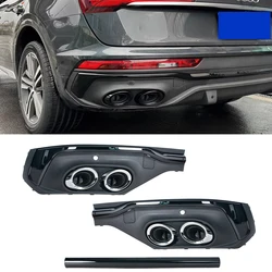 For Audi Q5 Sportback 2020-2023 Rear Bumper Lip Splitter Diffuser Cover Exhaust Tips Rear Bumper Fake Exhaust Port Ornamental