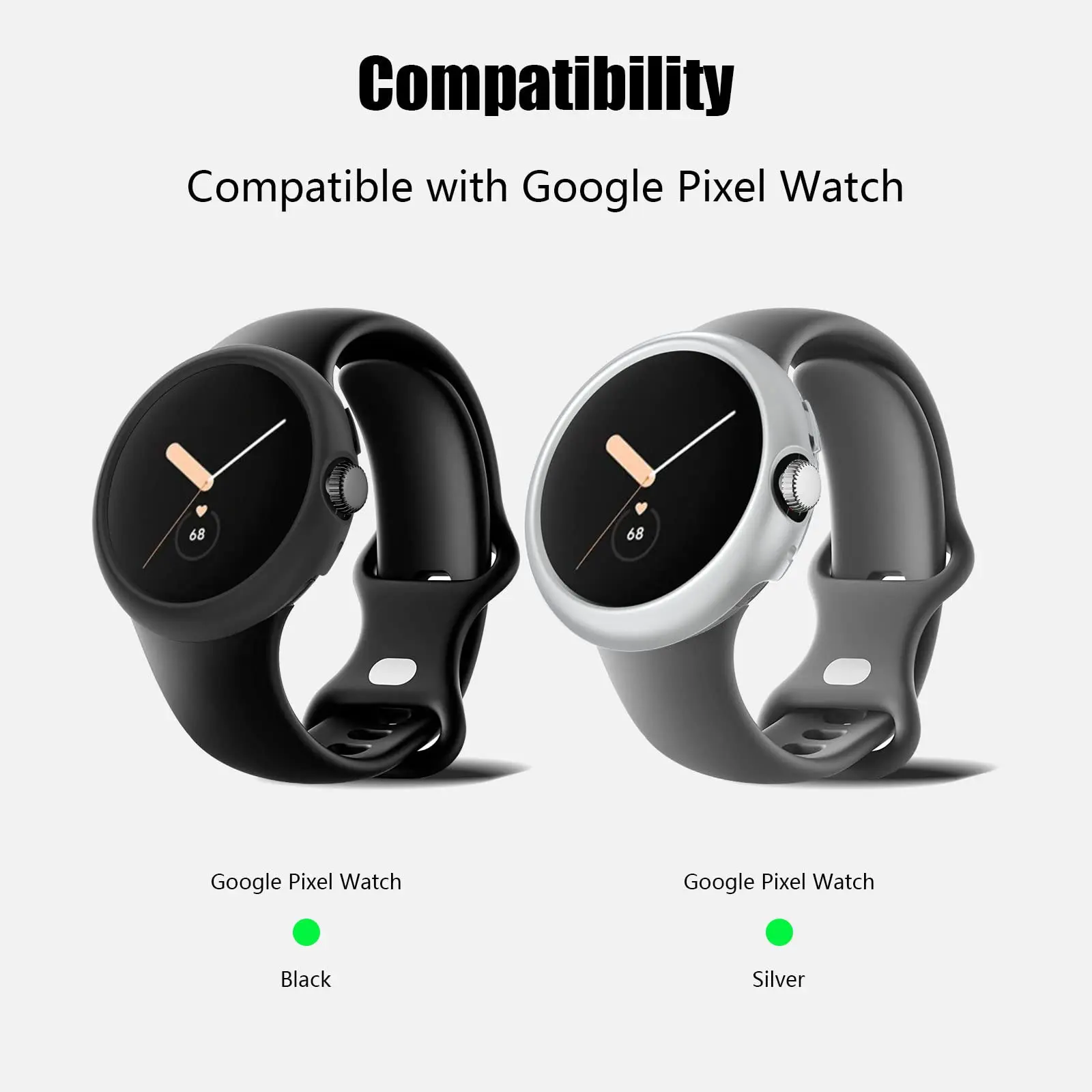 Funda para Google Pixel Watch Strap PC Bumper Frame Shell antiarañazos (sin Protector de pantalla) Pixel Watch 2 Case Accessories
