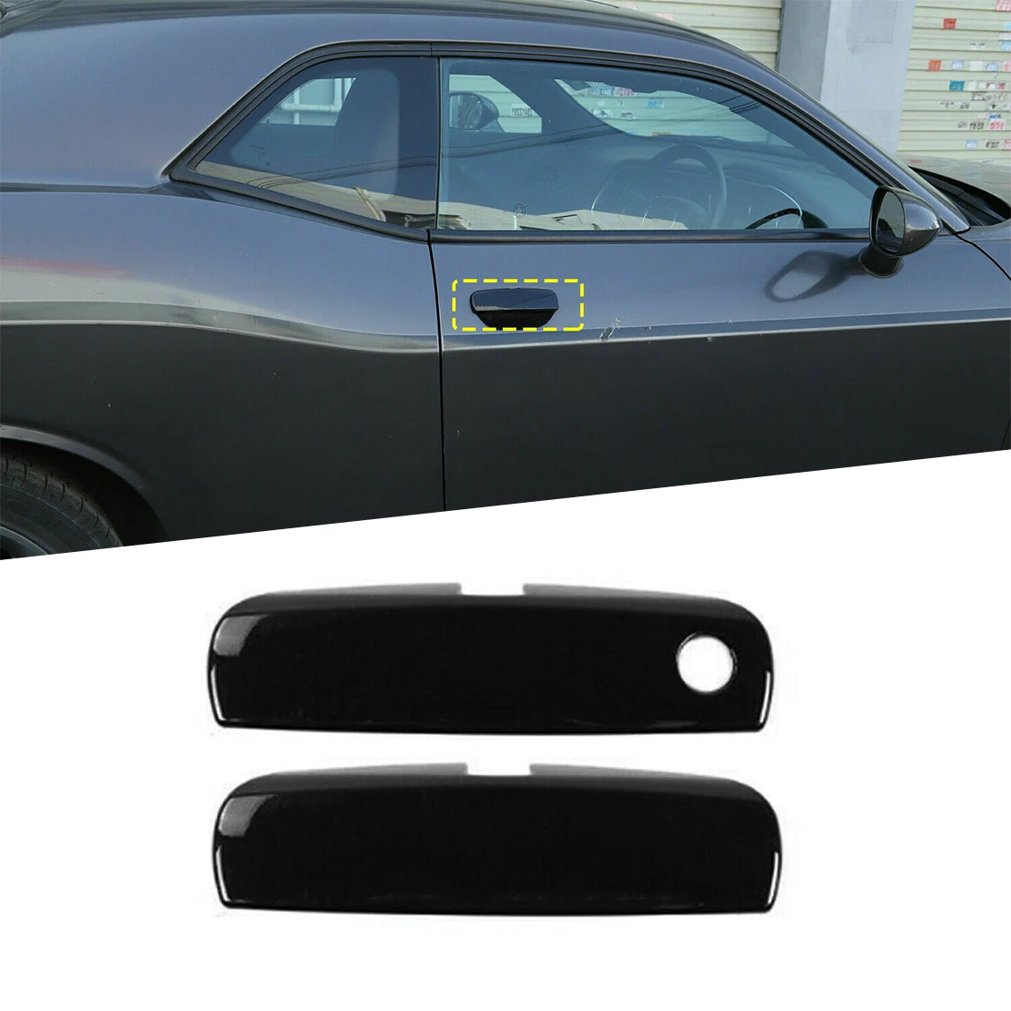 

2Pcs Car Left Right Exterior Door Handle Cover Trim Fit For Dodge Challenger 2012 2013 2014 2015 2016 2017 2018 2019 2020 2021
