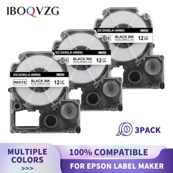 IBOQVZG 3PK Label Tape Compatible For Epson Kingjim Label Maker SS12KW SS18KW for Epson LW-K200BL LW-K420 LW-400 LW-700 Printer